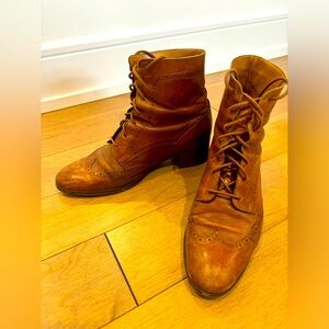 Women’s lace up leather booties